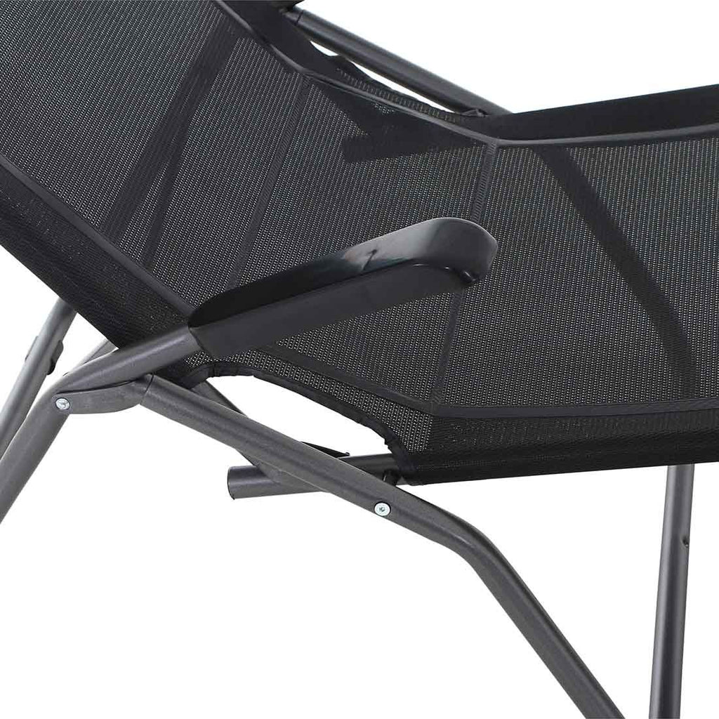 Solseng Anco stål/textilen antrasitt/svart - Siena Garden på terrasse ved basseng