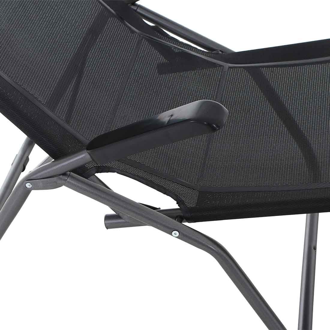 Solseng Anco stål/textilen antrasitt/svart - Siena Garden på terrasse ved basseng