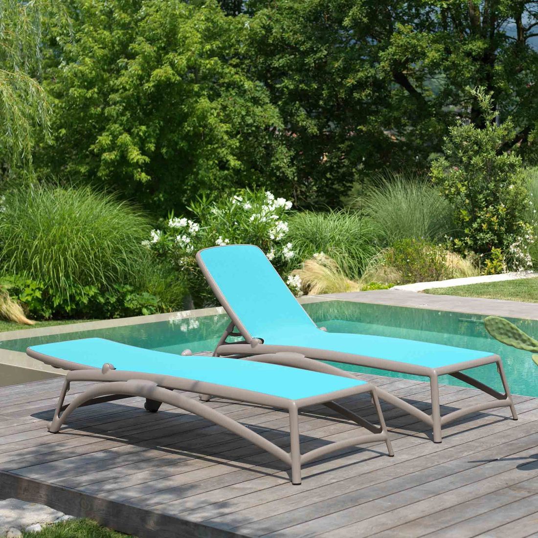 Montert solseng Atlantico plast/textilen 70x204 cm utendørs