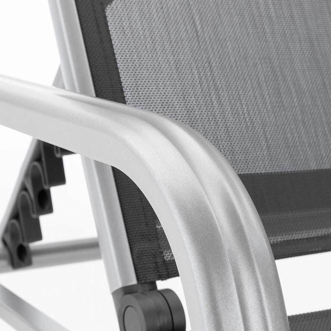 Solseng Basic Plus aluminium/textilen 202x70 cm i hage miljø