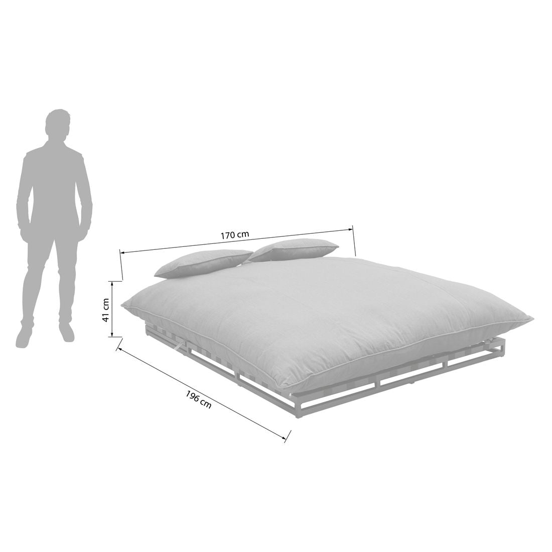 Detaljbilde av Sunbrella outdoorstoff på Solseng Big Heaven