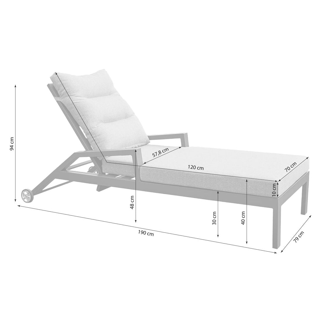 Solseng Bondino II aluminium justerbar montert på terrasse