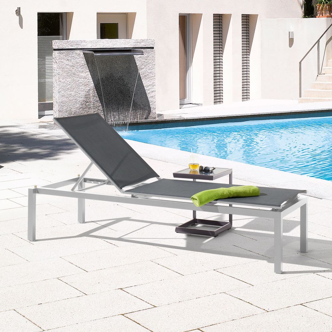 Solseng Brest aluminium/textilen 203x79 cm - Sieger bakside