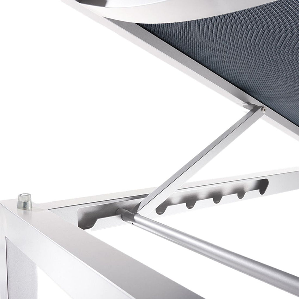 Stabelbar Solseng Brest aluminium/textilen 203x79 cm - Sieger lagret