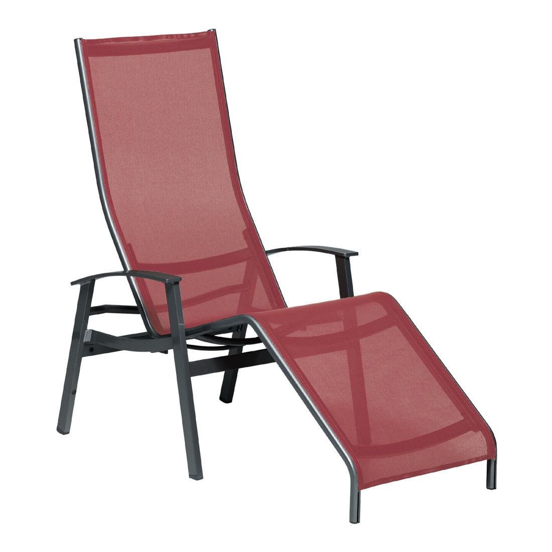 Solseng California TOP aluminium/textilen grå/bordeaux sett forfra