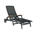Solseng Da Vinci aluminium/textilen med teak-armlener sett forfra