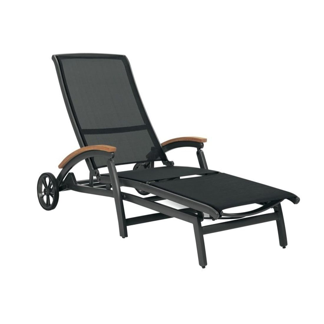 Solseng Da Vinci aluminium/textilen med teak-armlener sett forfra