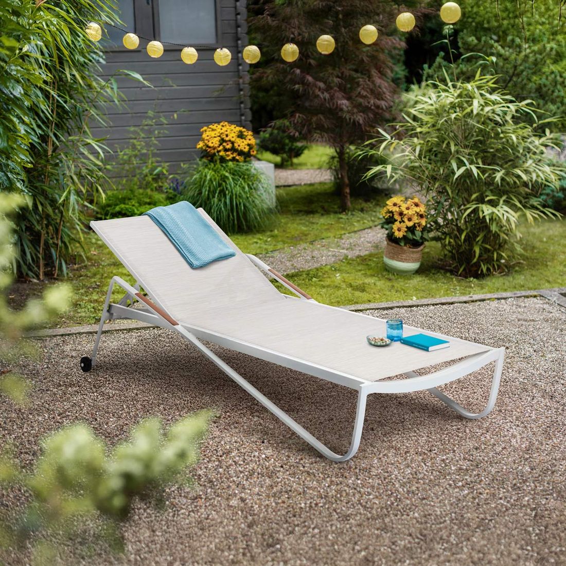 Solseng Diamond aluminium/textilen 200x82 cm bakside