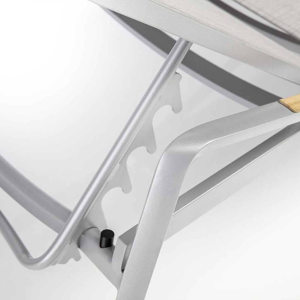 Solseng Diamond justerbar aluminium/textilen i sølv og lysegrå farger