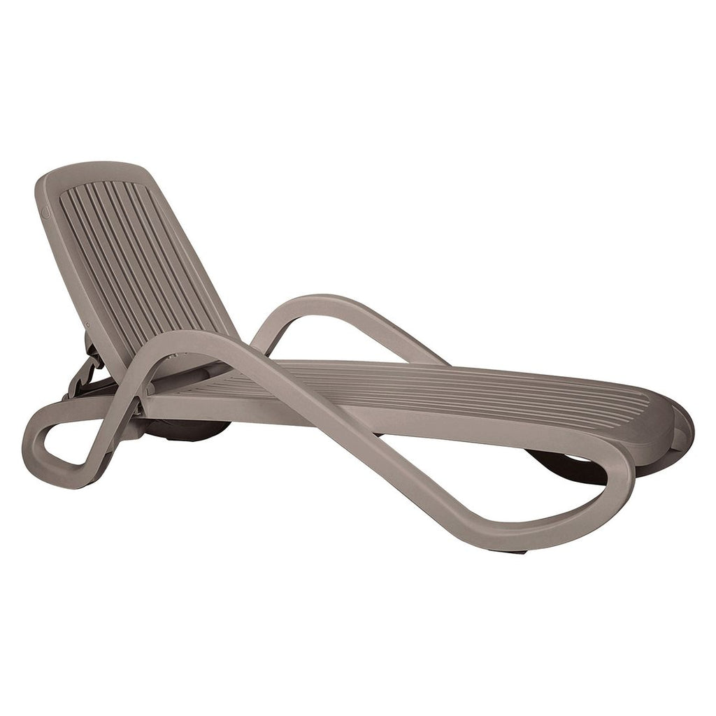 Solseng Eden plast stabelbar 71x195 cm taupe forfra