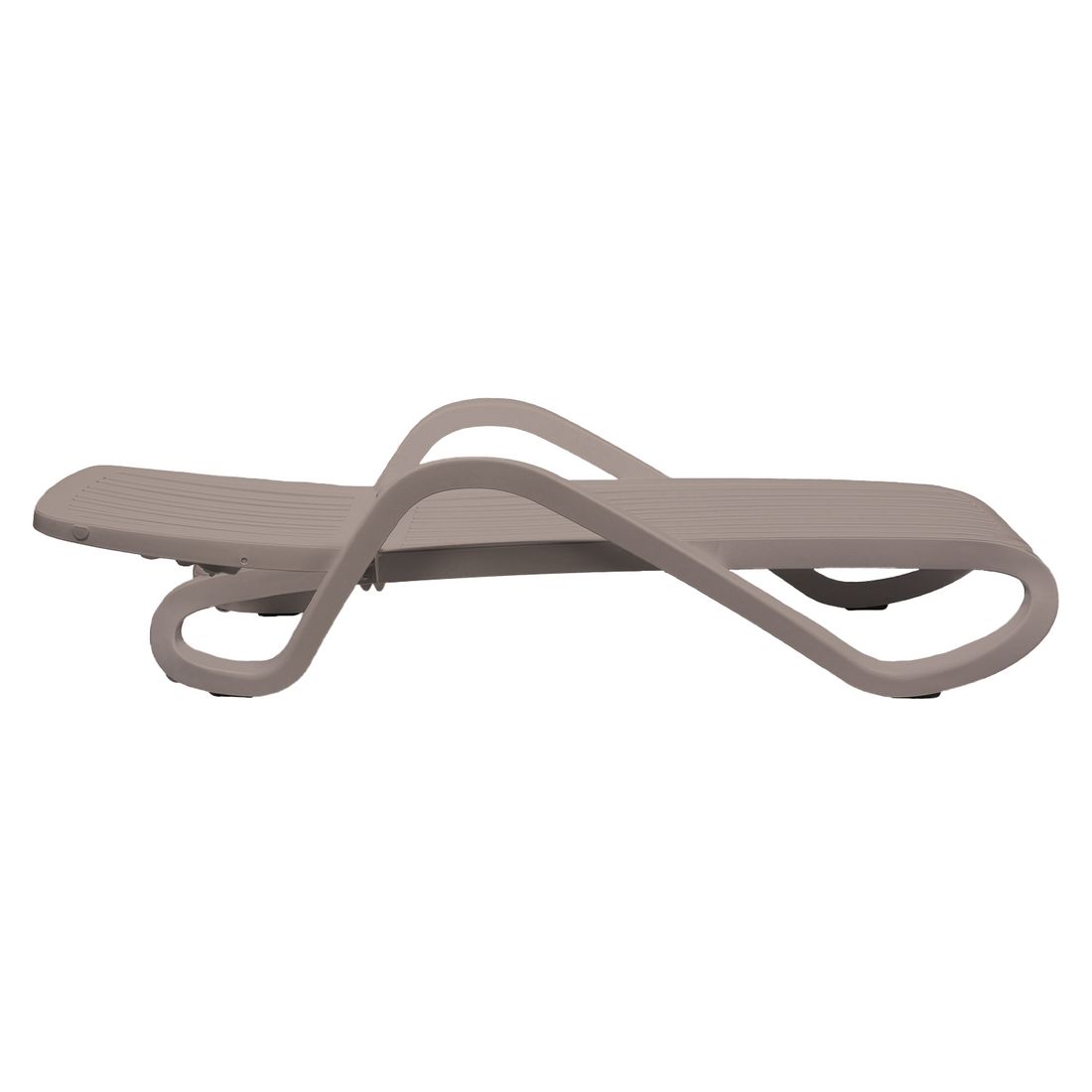 Solseng Eden plast stabelbar 71x195 cm taupe nærbilde av hjul