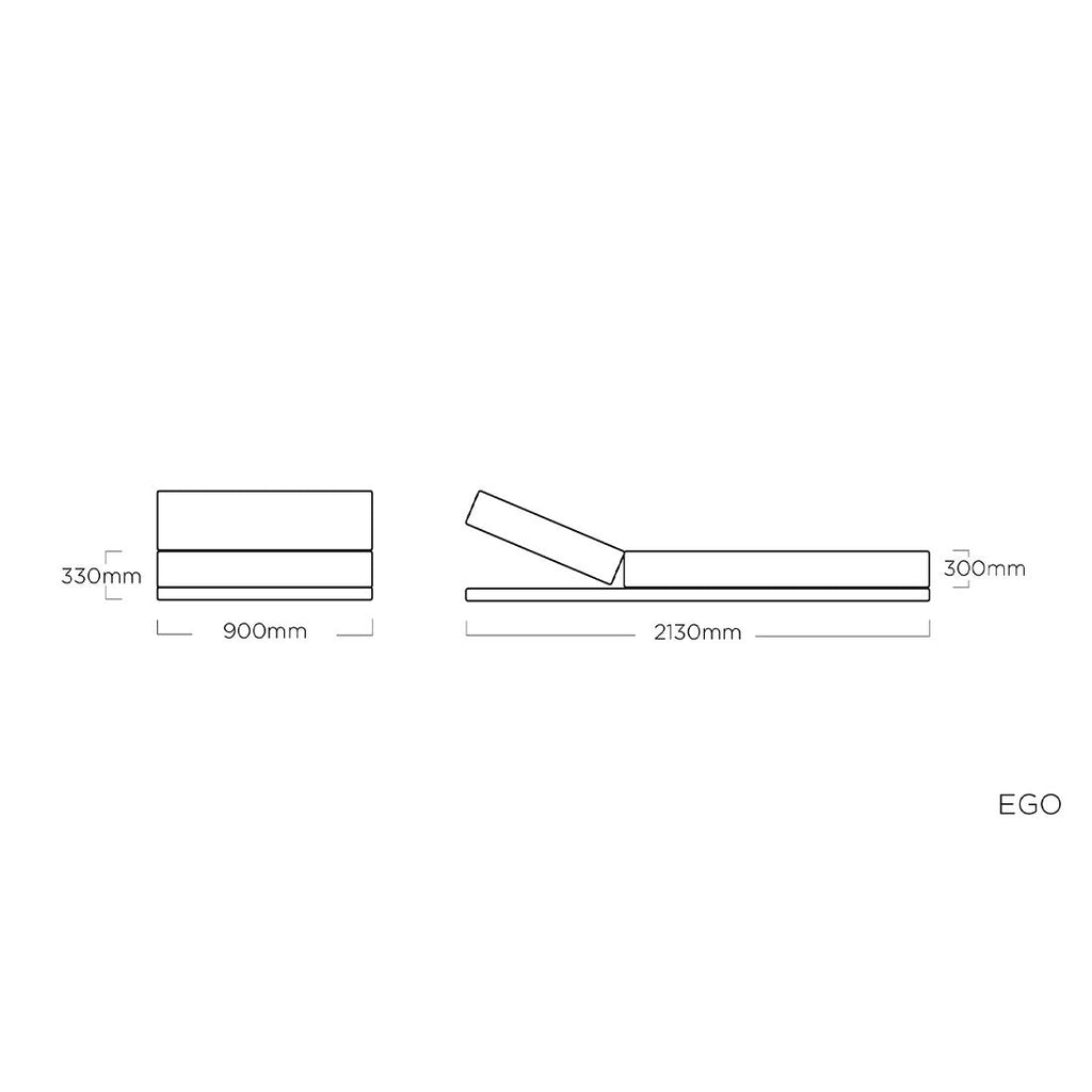Solseng Ego justerbar aluminium/Sunbrella 213x90 cm - Kettler med pute