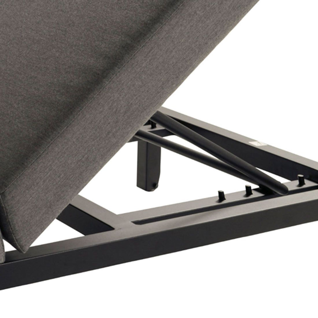 Nærbilde av justerbar rygg på solseng Eva aluminium/Sunbrella justerbar 195x70 cm