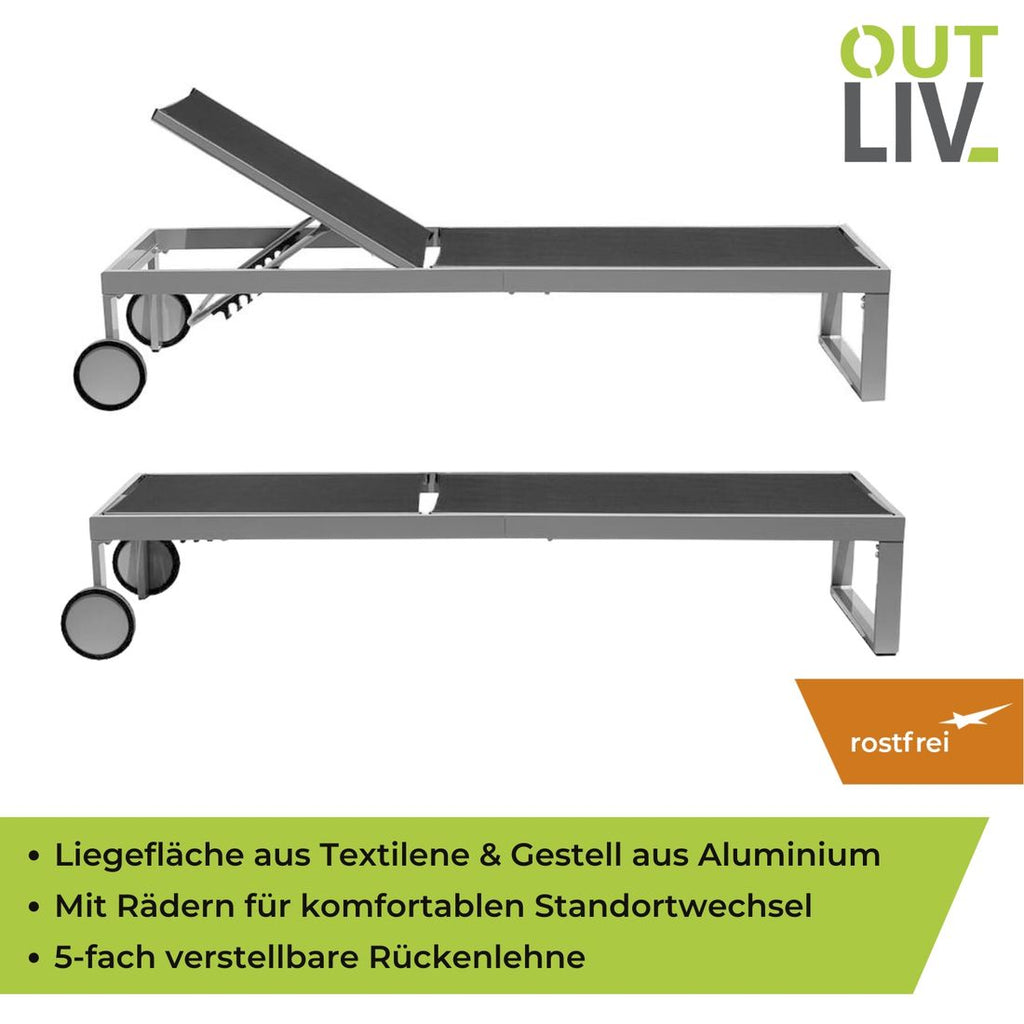 Oversikt av Solseng Florenz aluminium/textilen 206 cm ute