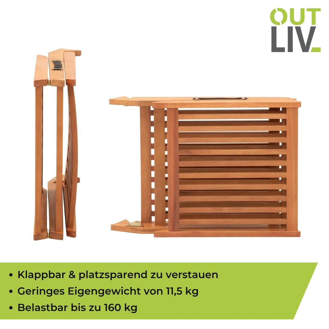 Solseng Florida eukalyptus sammenleggbar 170x60 cm - OUTLIV.