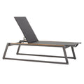 Solseng Foxx aluminium/textilen/teak 200x75 cm forfra