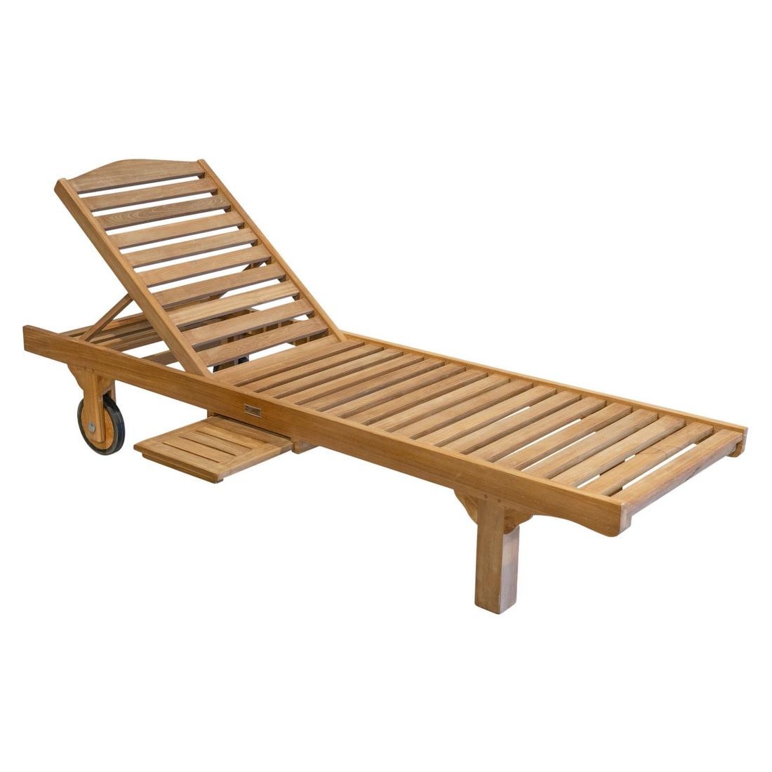 Solseng Italy teak 205x90 cm regulerbar rygg forfra