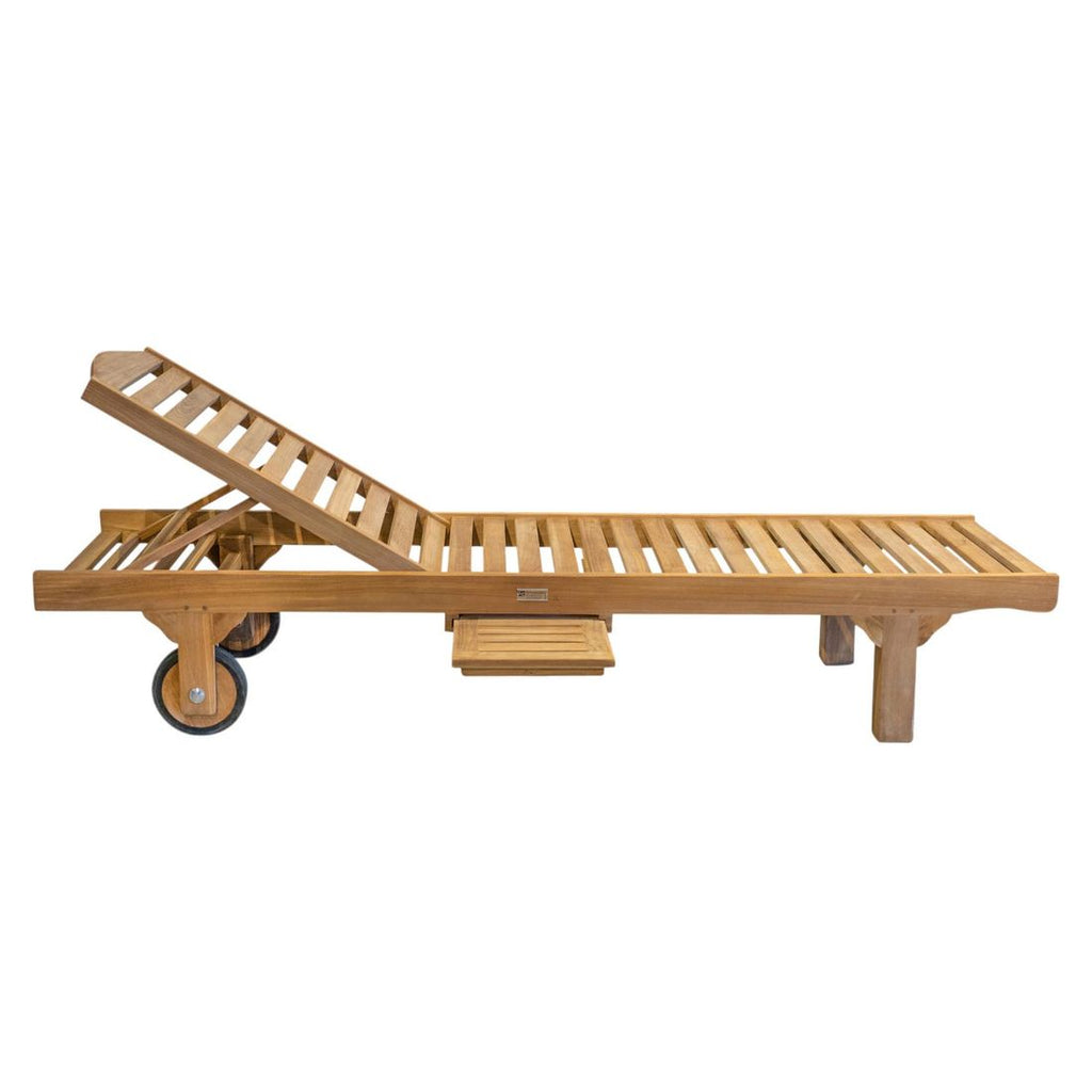 Solseng Italy teak 205x90 cm regulerbar rygg bakside