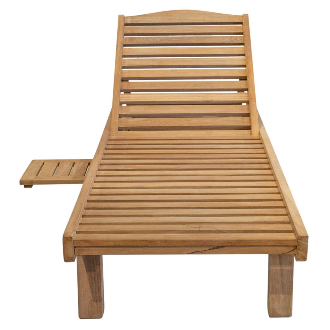 Solseng Italy teak 205x90 cm regulerbar rygg detalj av treverk