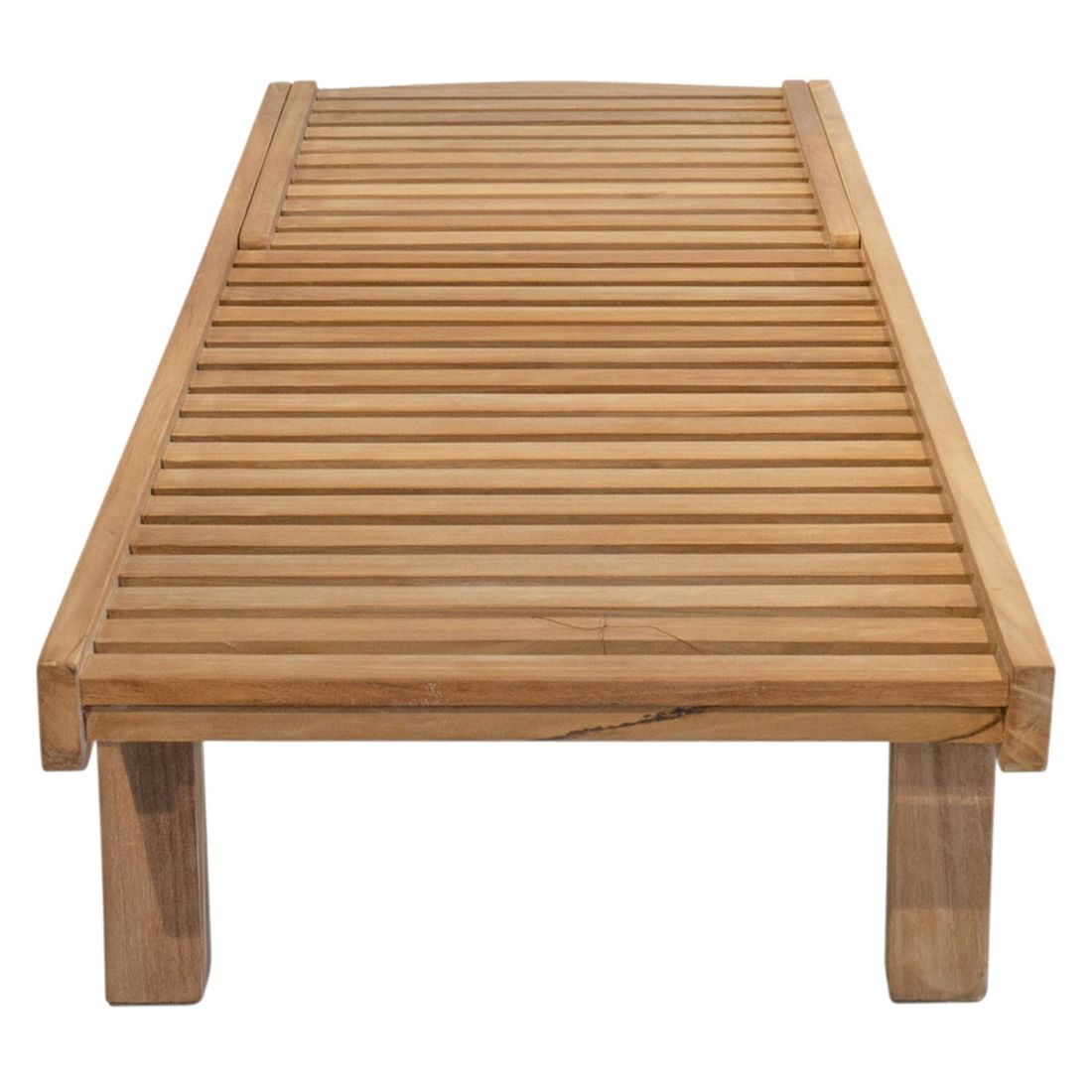 Solseng Italy teak 205x90 cm regulerbar rygg montert på terrasse