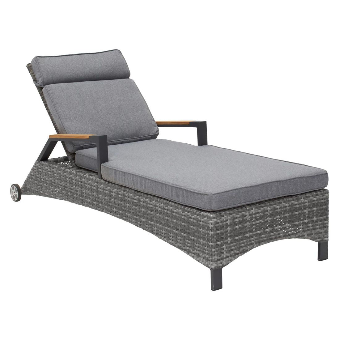 Solseng Keramo justerbar aluminium/polyrotting 203x68 cm front