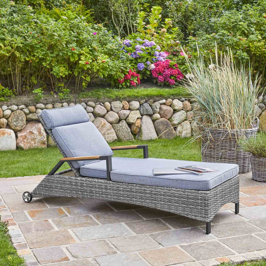 Solseng Keramo justerbar aluminium/polyrotting 203x68 cm bakside