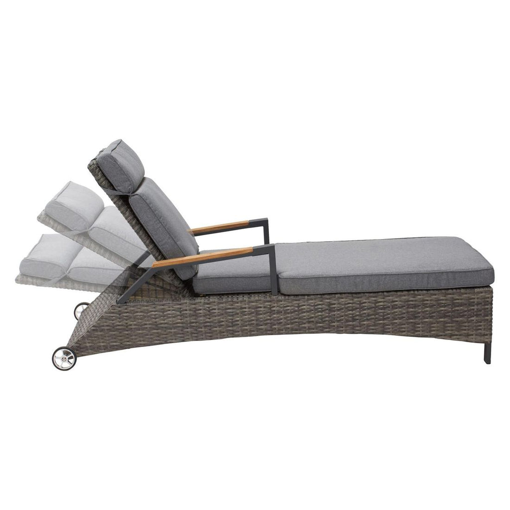 Solseng Keramo justerbar aluminium/polyrotting 203x68 cm nærbilde hjul