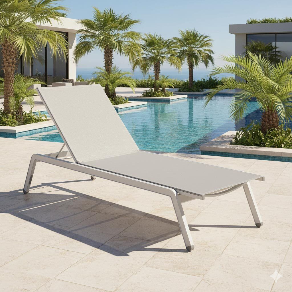 Solseng Latitude justerbar aluminium/textilen 194x69 cm - Kettler bakside