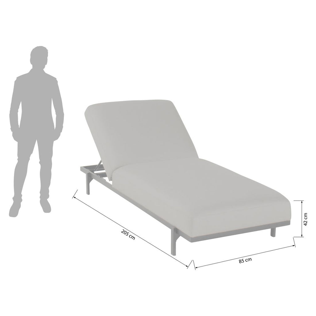 Solseng Lucas aluminium/Sunbrella 205x85 cm montert på terrasse