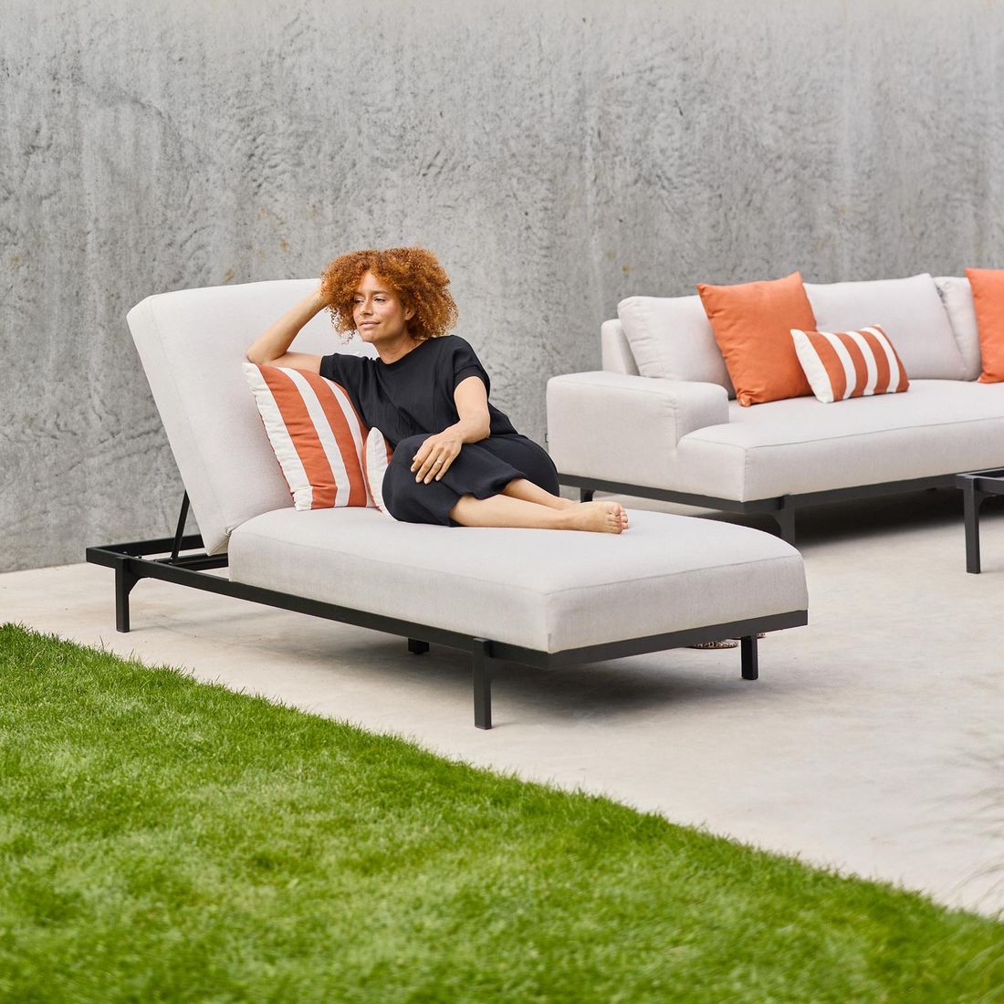 Solseng Lucas aluminium/Sunbrella 205x85 cm i bruk