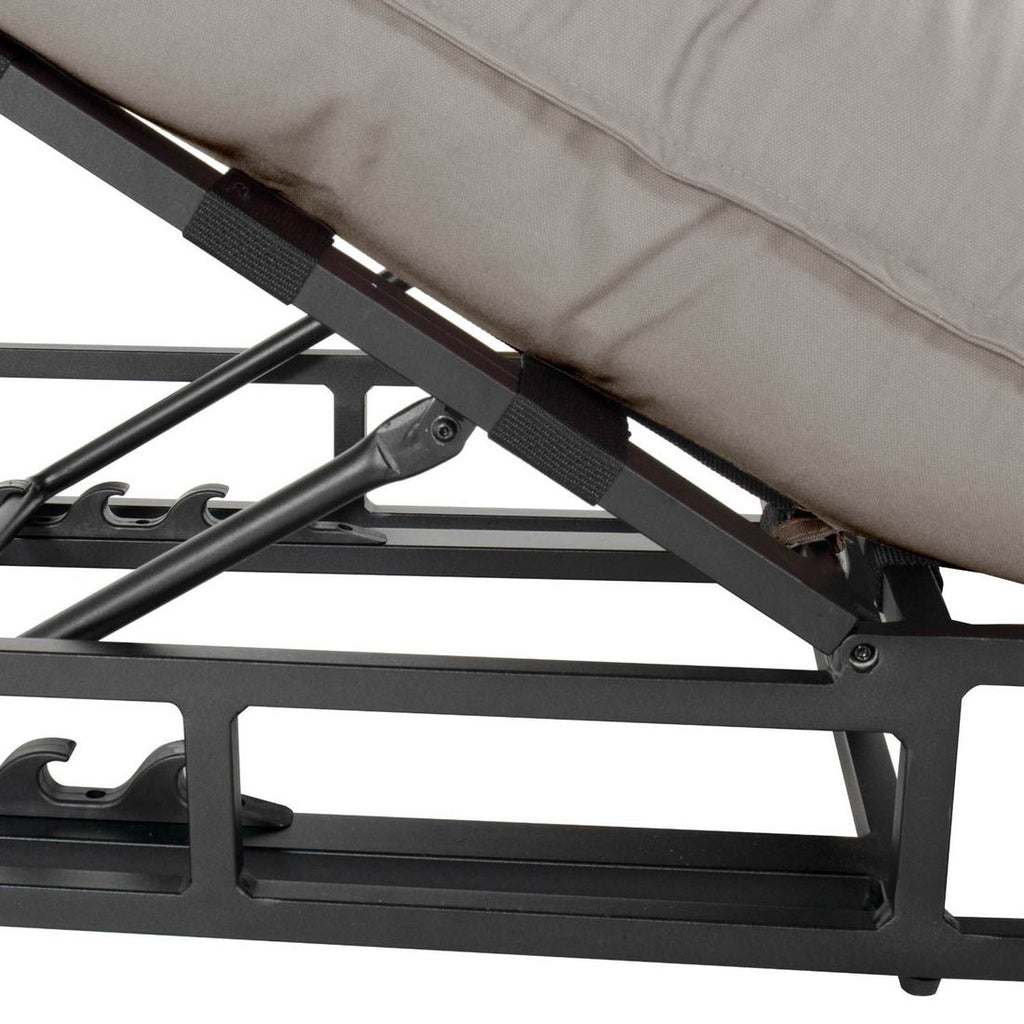 Sideprofil av Solseng Lunen justerbar aluminium/Sunbrella 196x80 cm