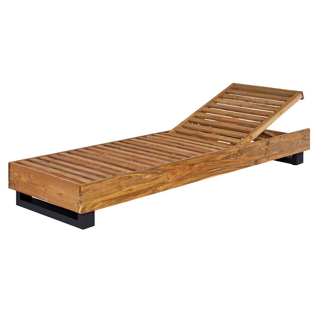 Sideprofil av solseng Madrid resirkulert teak/olefin 65x200 cm