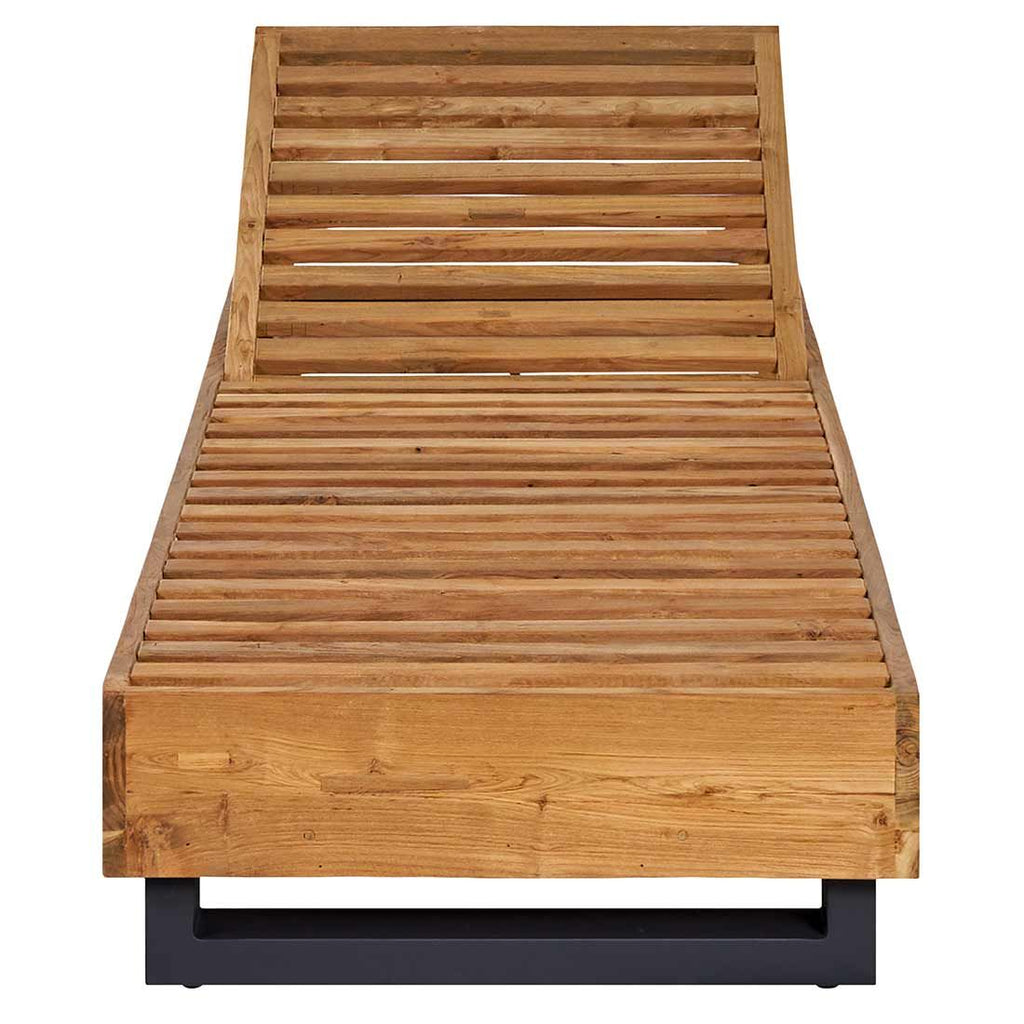 Utsikt over solseng Madrid resirkulert teak/olefin 65x200 cm i hage