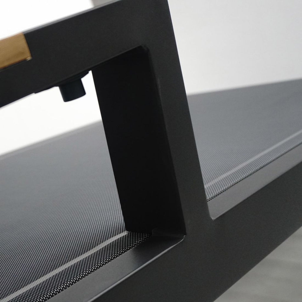 Solseng Melbourne justerbar aluminium og textilen 199 cm - OUTLIV sideprofil