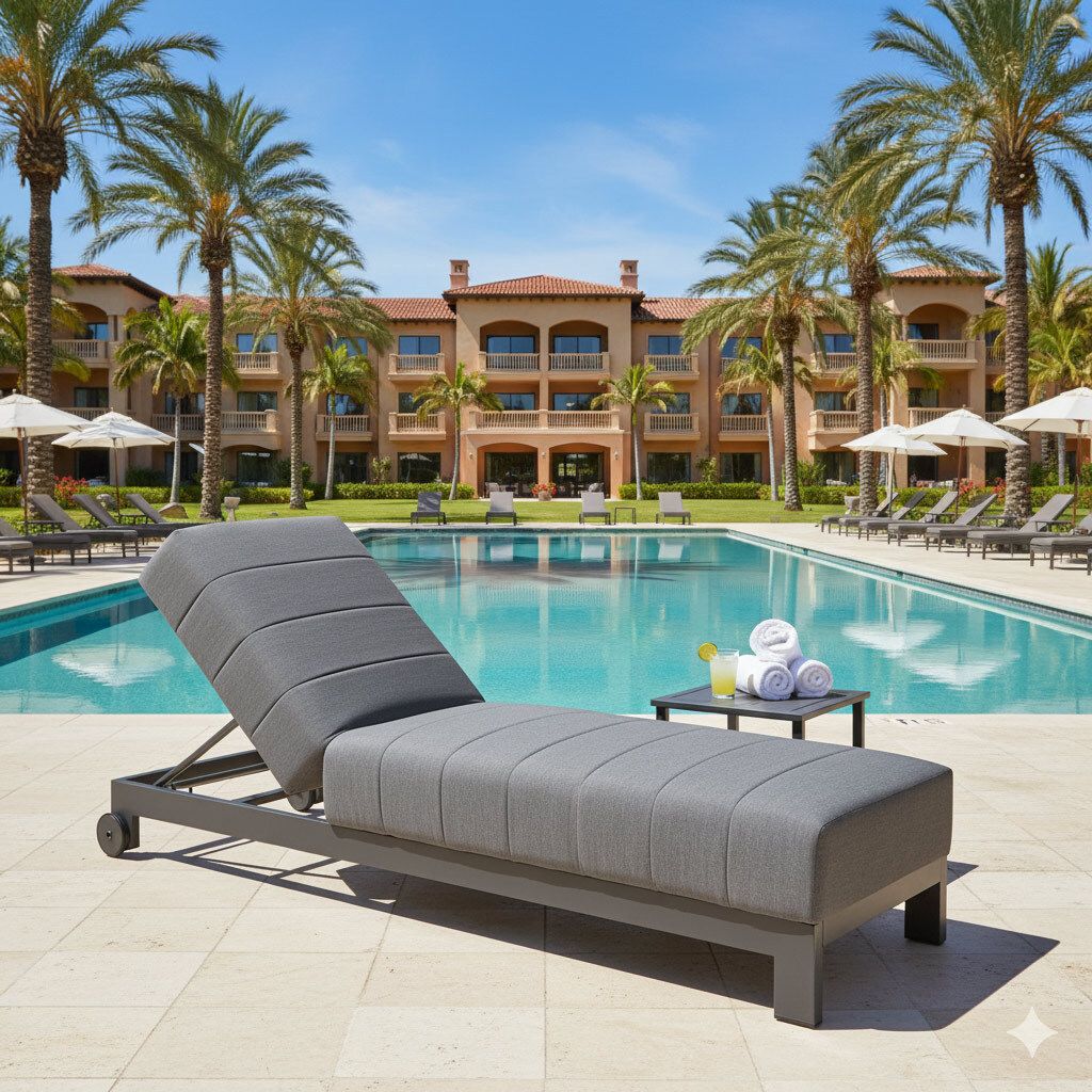 Solseng Miami aluminium/Sunbrella 202x68 cm forfra