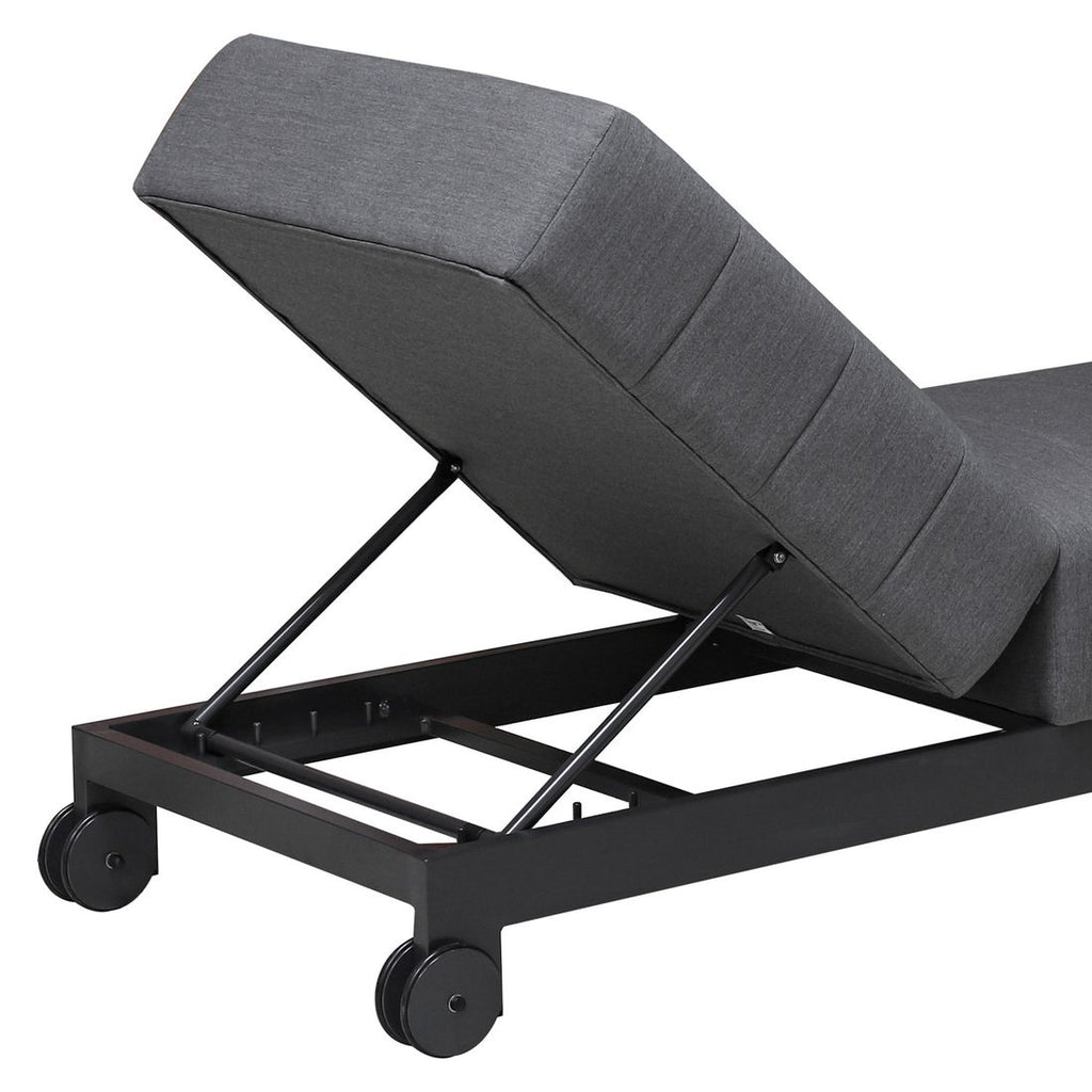 Hjul på Solseng Miami aluminium/Sunbrella 202x68 cm for enkel flytting