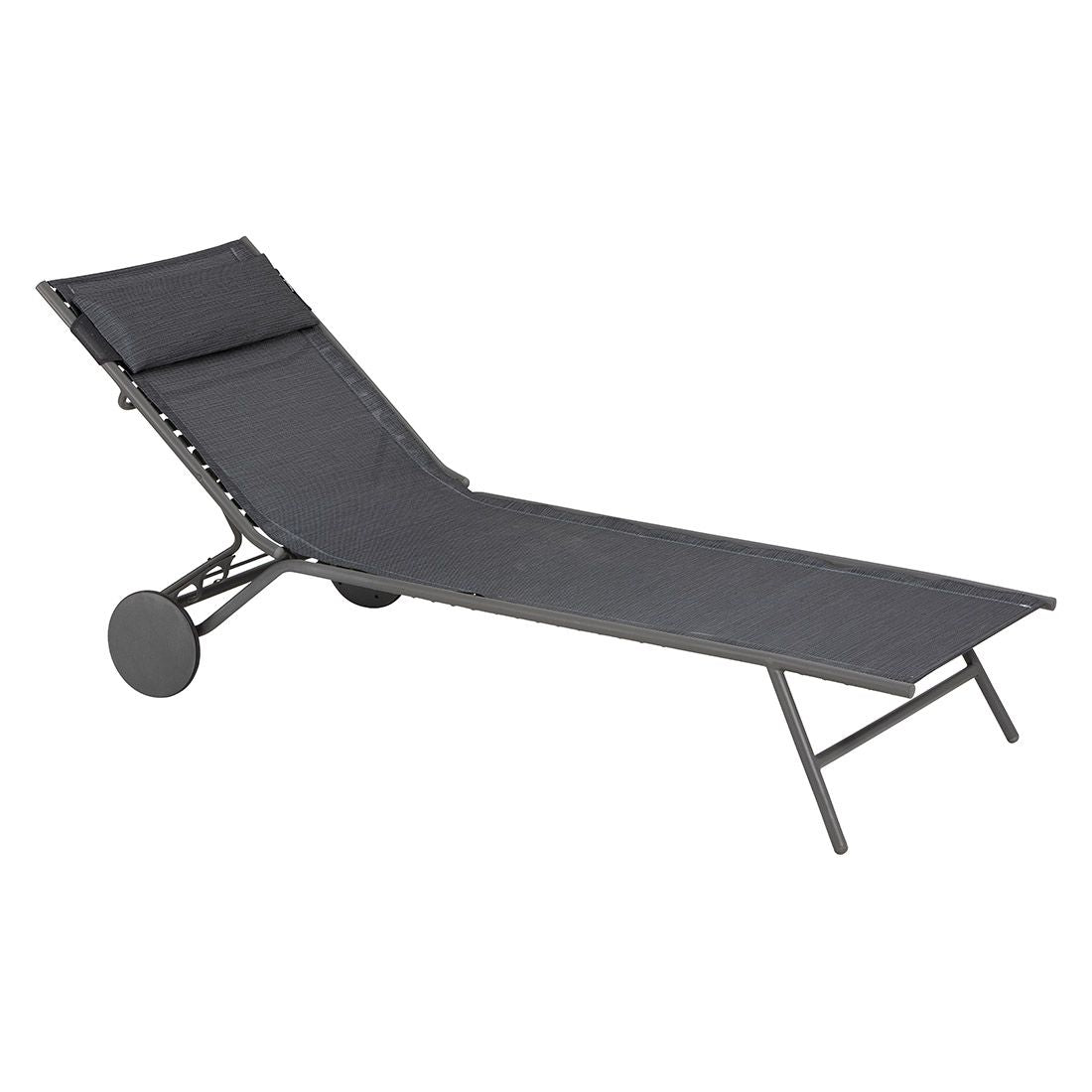 Solseng Miami II stål/Batyline 77x198 cm bakside