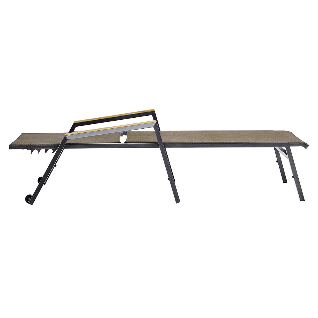 Solseng Ocean Skid aluminium/utestoff 75x200 cm regulerbar ryggstøtte
