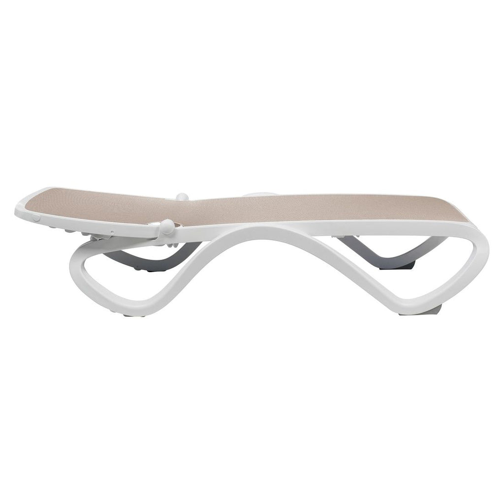 Solseng Omega sett med soltak, justerbar hvit/taupe - Nardi