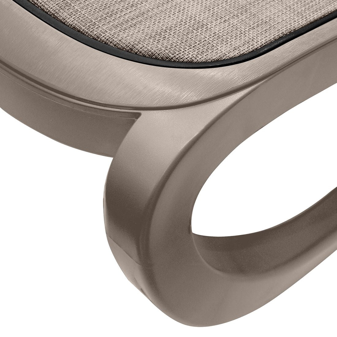 Stabelbare solsenger Omega sett med soltak plast textilen taupe