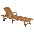 Solseng Ontario sammenleggbar teak 61x196 cm fra forsiden