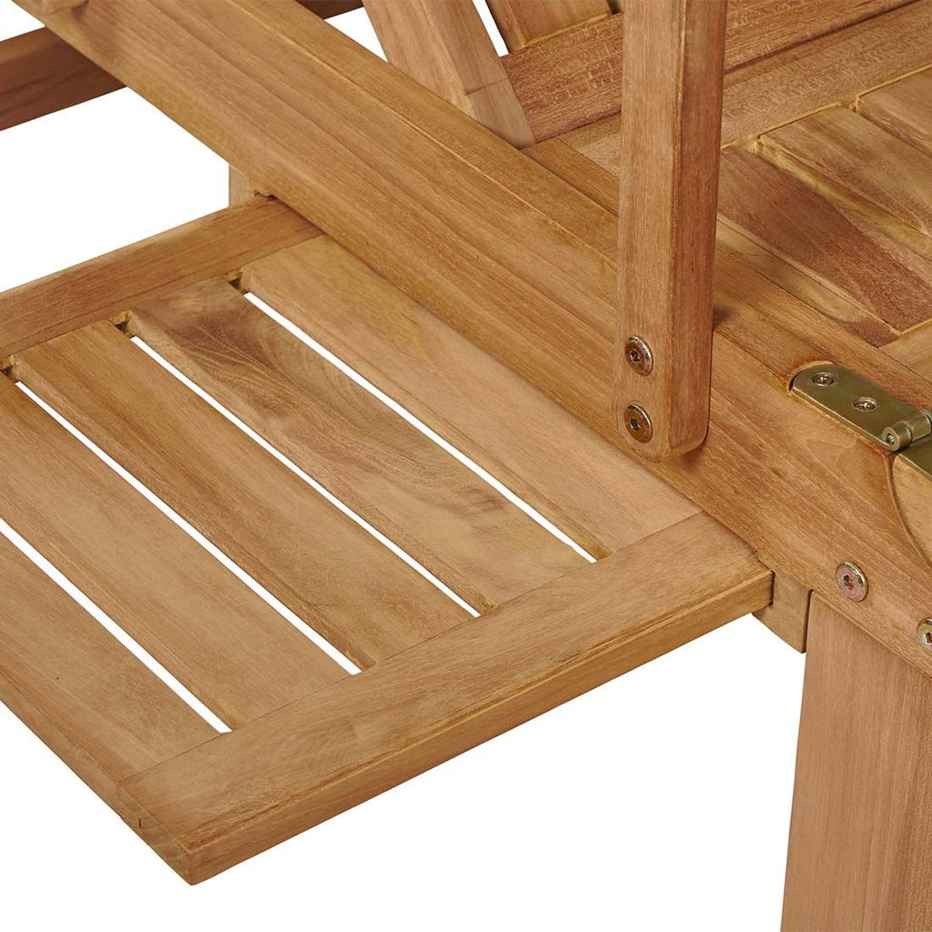 Sideprofil av Solseng Ontario sammenleggbar teak 61x196 cm