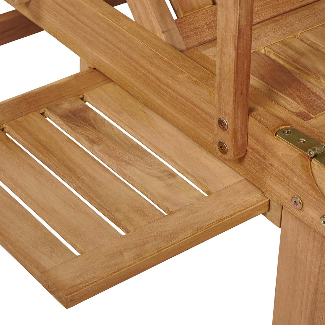Sideprofil av Solseng Ontario sammenleggbar teak 61x196 cm