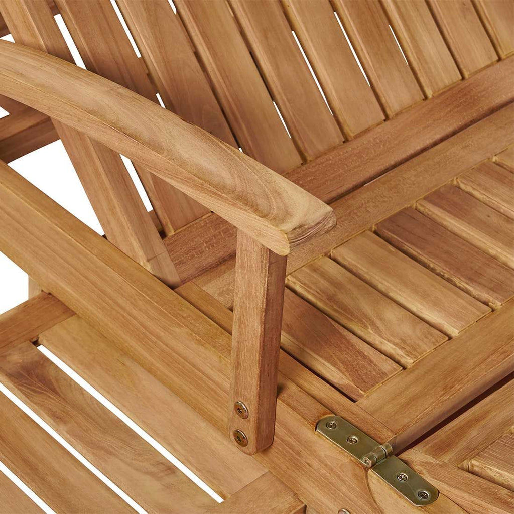 Solseng Ontario sammenleggbar teak 61x196 cm med justert ryggstøtte