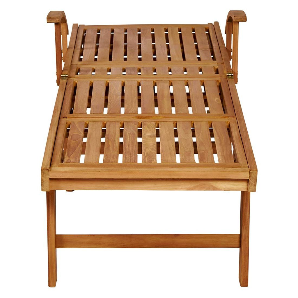 Sammenleggbar mekanisme på Solseng Ontario sammenleggbar teak 61x196 cm