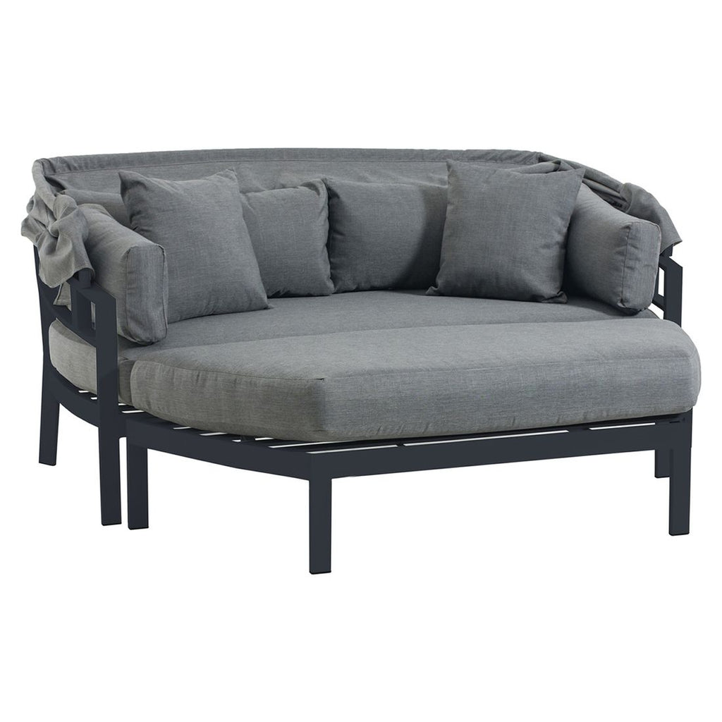 Solseng øy Atlanta aluminium/olefin 182x82 cm - OUTLIV montert i hage
