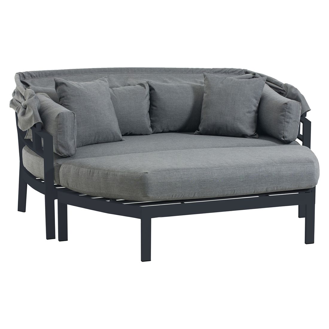 Solseng øy Atlanta aluminium/olefin 182x82 cm - OUTLIV montert i hage