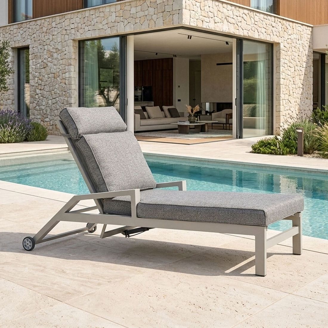 Solseng Perth justerbar aluminium og polyester 190 cm bakside