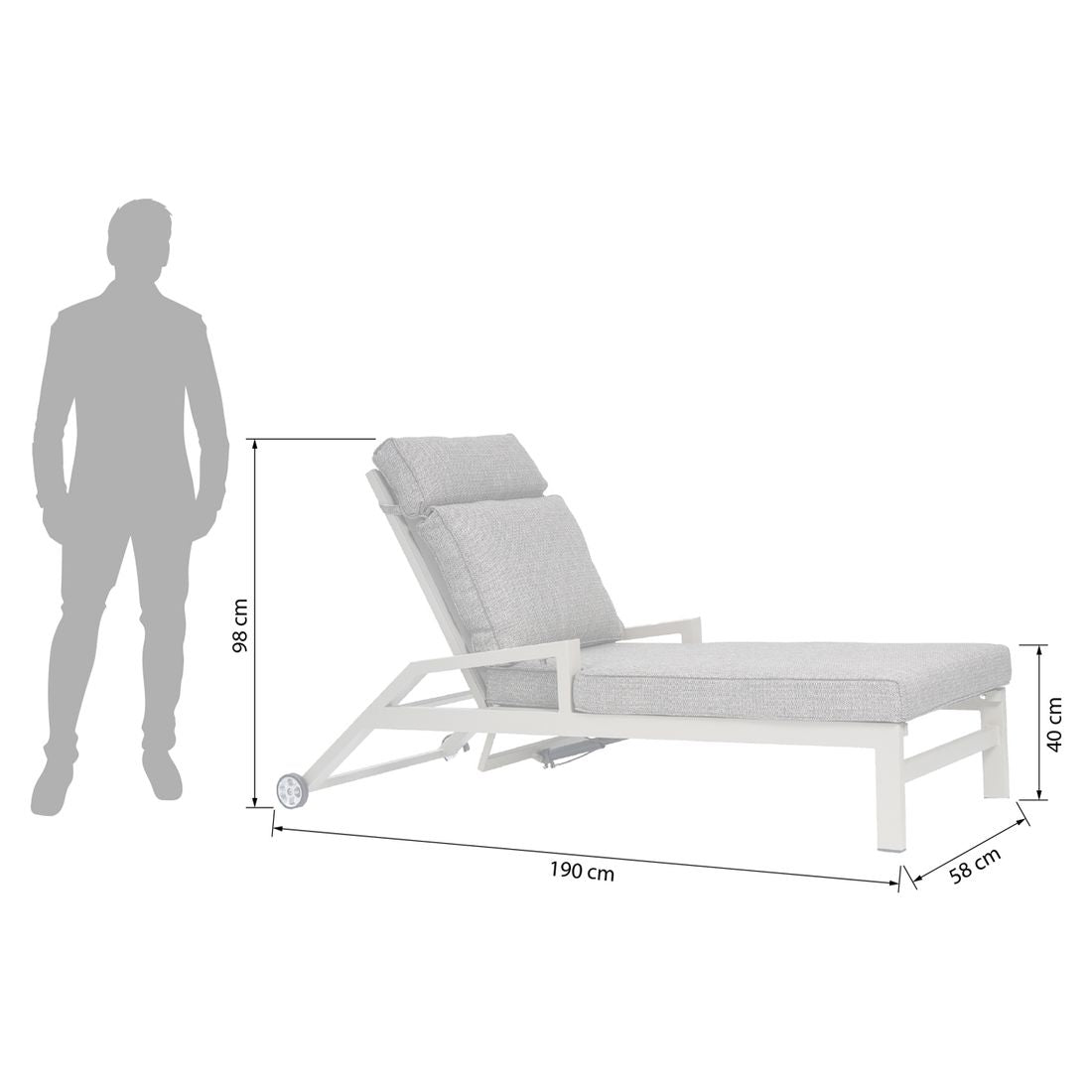 Detaljbilde av Solseng Perth justerbar aluminium og polyester 190 cm