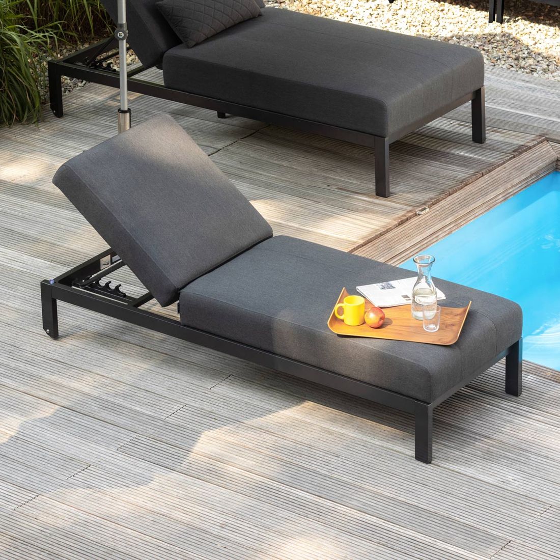 Solseng Pure justerbar aluminium/Sunbrella 195x70 cm - Kettler bakside
